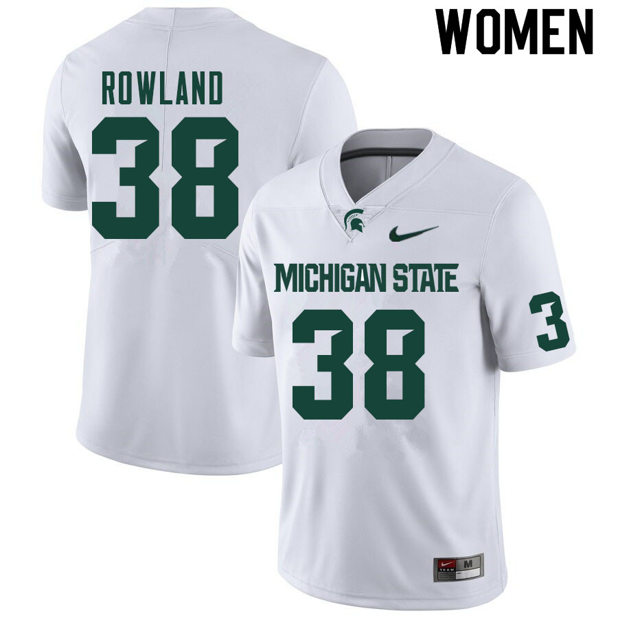Women #38 Spencer Rowland Michigan State Spartans College Football Jerseys Sale-White